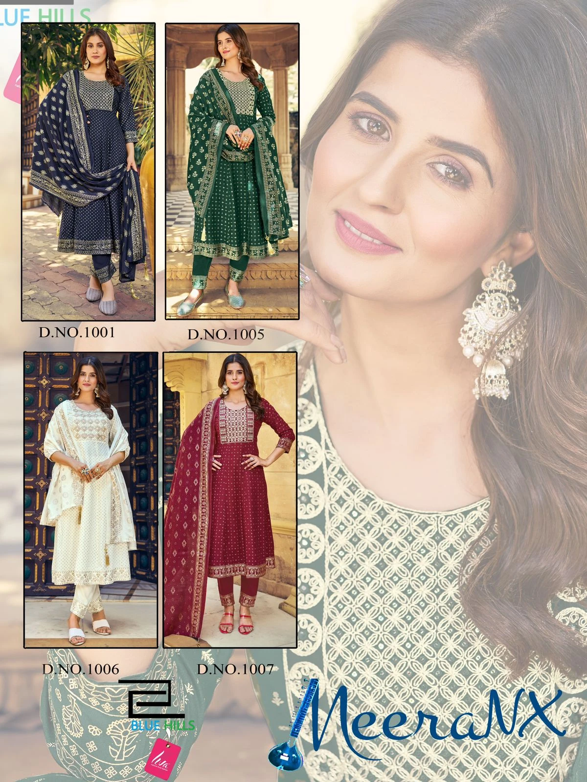 Blue Hills Meera Rayon 14Kg Wholesale Readymade Salwar Suit Catalog — Wholesale Salwar Suits, Blue Hills wholesale from Surat — view 5